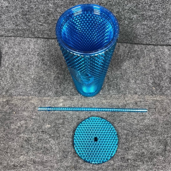 Starbucks Summer 2023 Blue Chrome Studded 24oz Venti Cold Cup Tumbler - NWOT - Picture 6 of 14